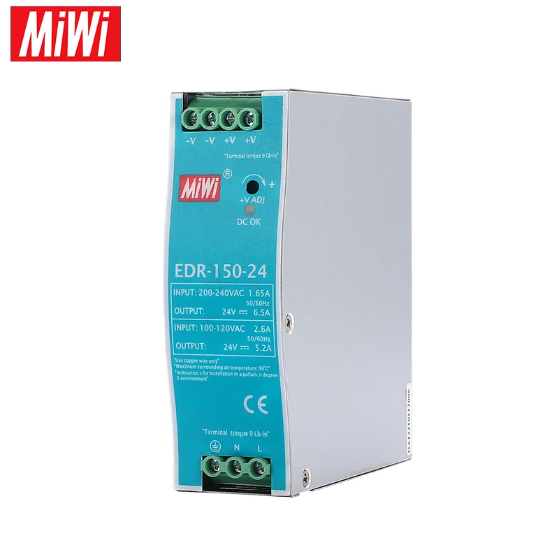 EDR-150-24 24 В светодиодный din-рейка, импульсный источник питания, трансформатор переменного тока в постоянного тока