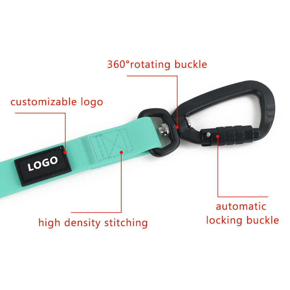 1.2m 5.0m 10m Waterproof PVC Long Line Dog Leash with Aluminium Alloy Carabiner