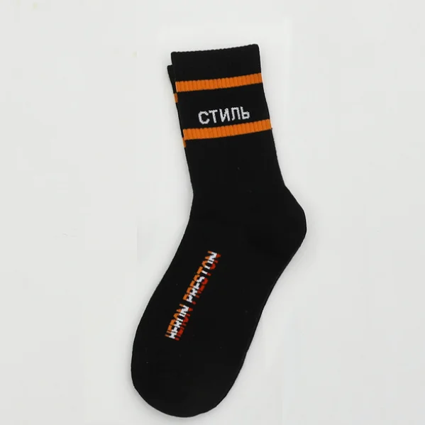 Quality jacquard letter brand crew cotton funny sports European oil painting men women custom logo designer socks wholesale