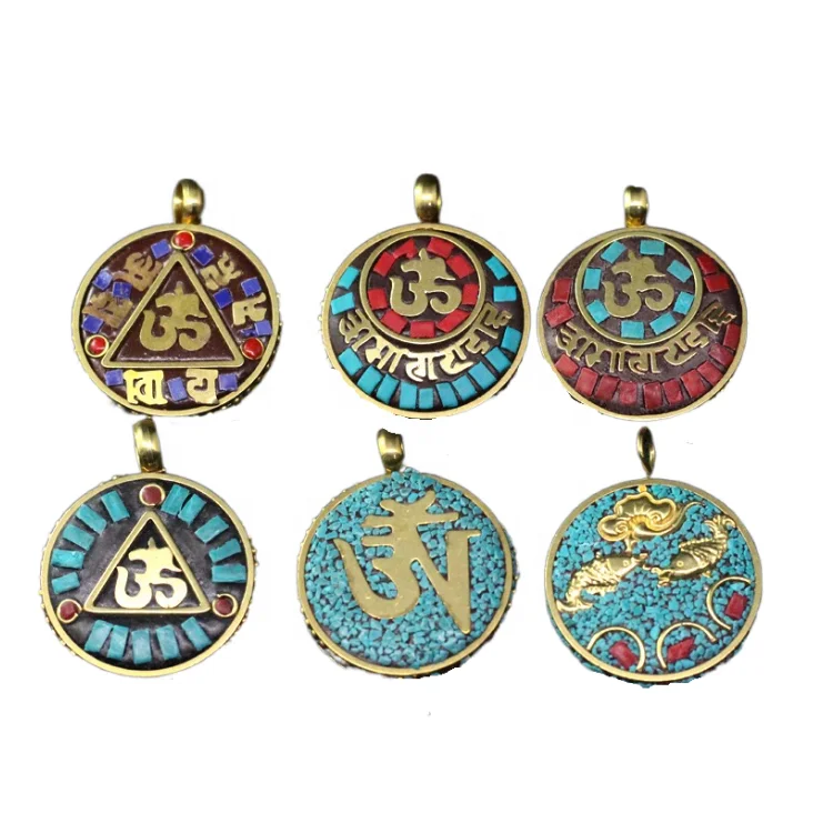 Moyamiya Buddhism jewelry handmade Nepal style tibetan six mantras natural stone pendant for bracelet necklace