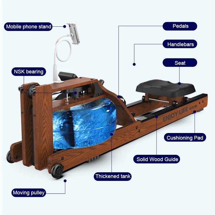 Custom Crossfit Folding Magnetic Rowers Commercial Foldable Magnetic Rowing Machine With screen