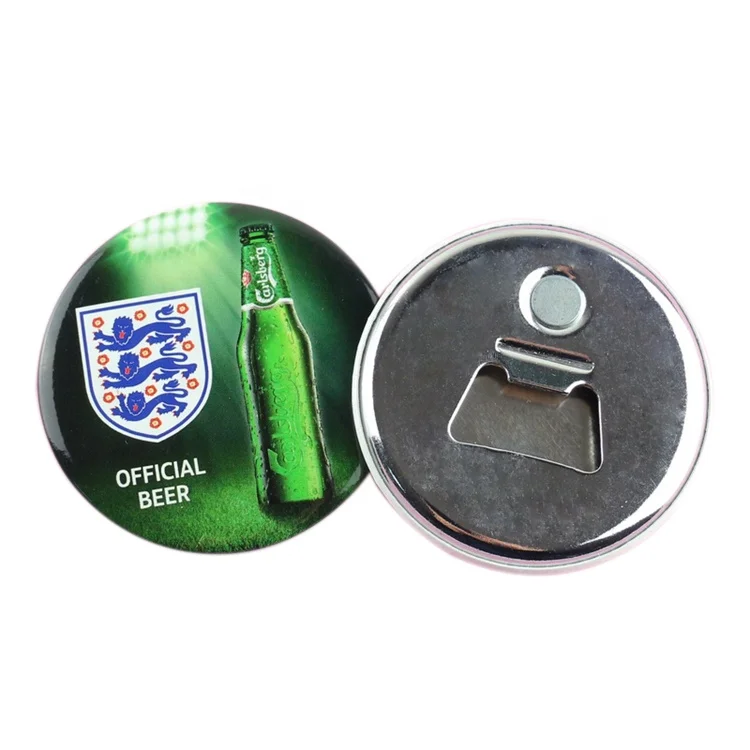 Custom high quality wholesale tin magnetic beer bottle openers for promotion gifts