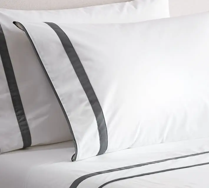 
Wholesale cheapest bulk 300tc hotel used silk white cotton pillowcase 