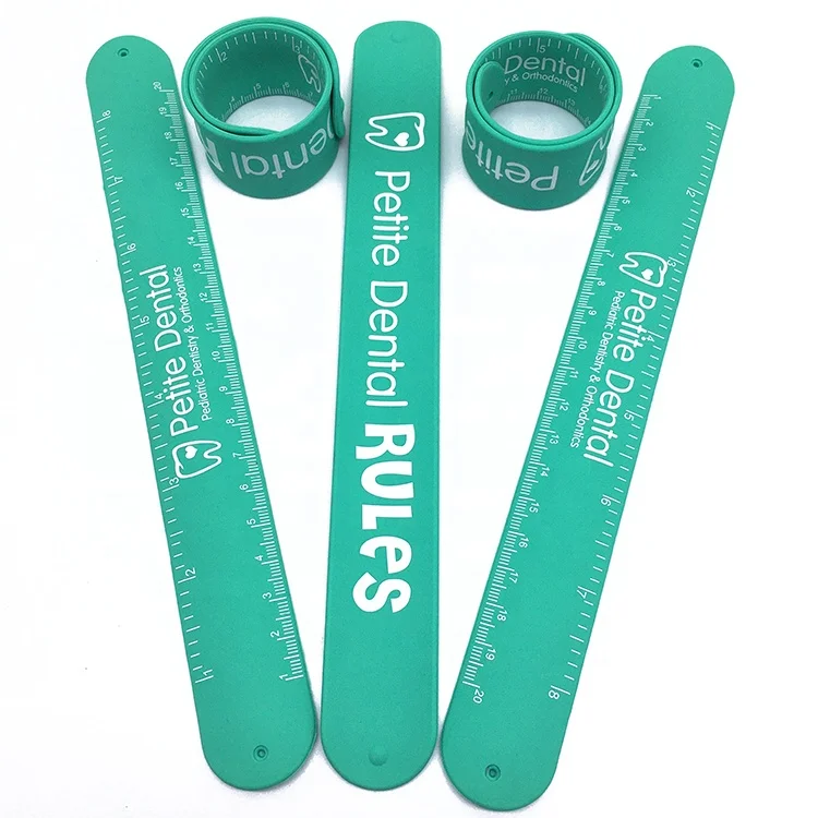 Wholesale Custom Silicone Folding Ruler Slap Band, Rolling Ruler, Ruler Slap Bracelet