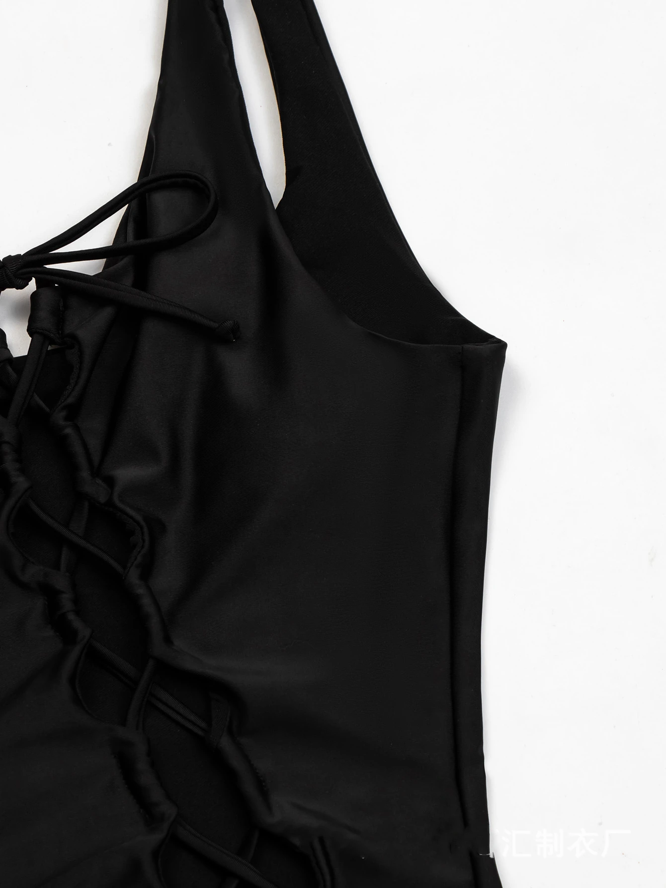 2022 New Styles Custom Women Bandage Strings Bathing Suit One Piece Bikini Swimsuit Cover Up One-Shoulder Swimwear