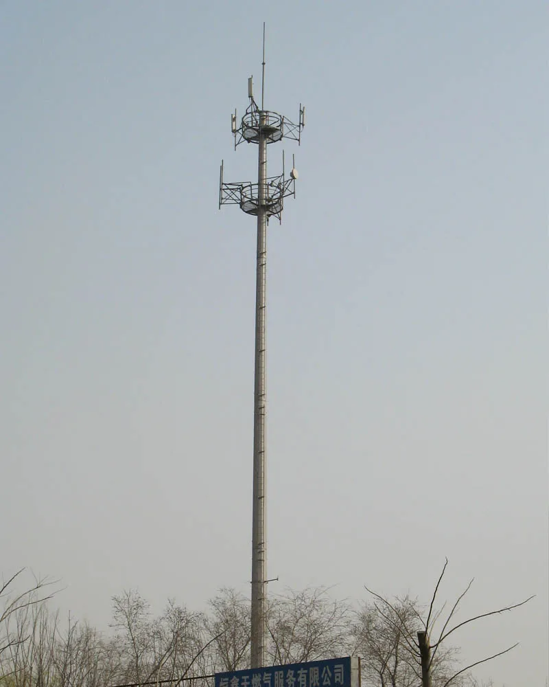 15M 20M 25M Hot Dip Galvanized Mobile Internet Radio Signal Mutual Communication Monopole Tower