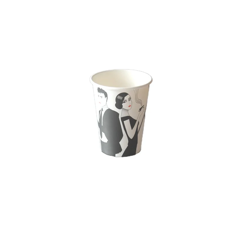 12oz Disposable Custom Printed Single Wall Paper Cup Coffee