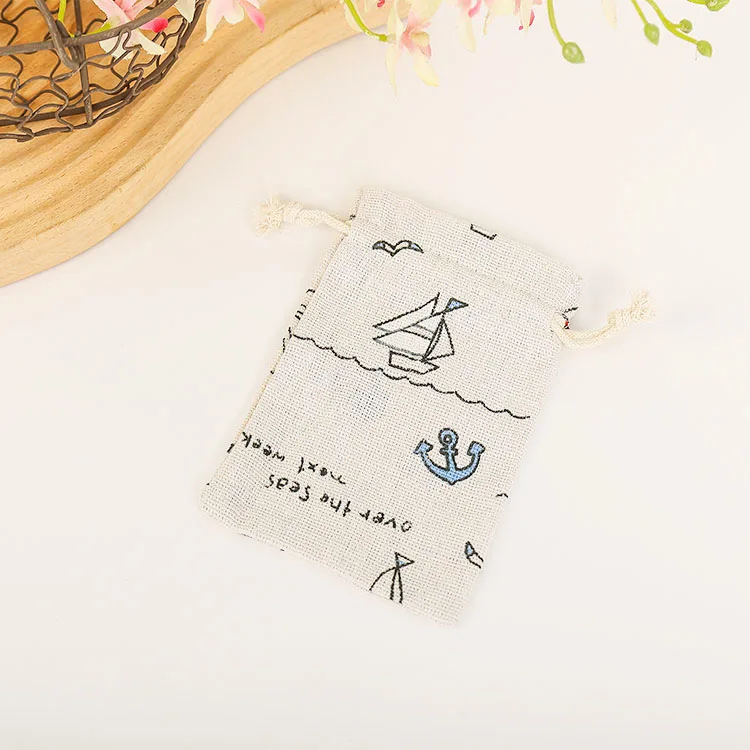 Reusable Jewelry Hemp Burlap Linen Jute Bracelet Pouch Customize Pouches For Jewlery