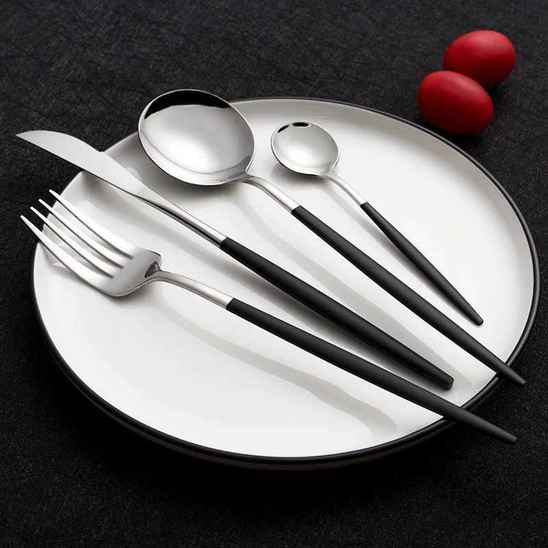 Dropship promotional party 4pcs stainless steel flatware cutlery knife fork and spoon set knife