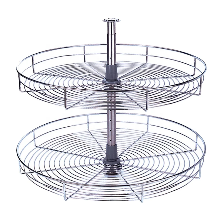 Kidney Shaped Lazy Susan Metal Corner Organizer Turntable Plate Shape Storage Rack Lazy Susan Turntable Rack
