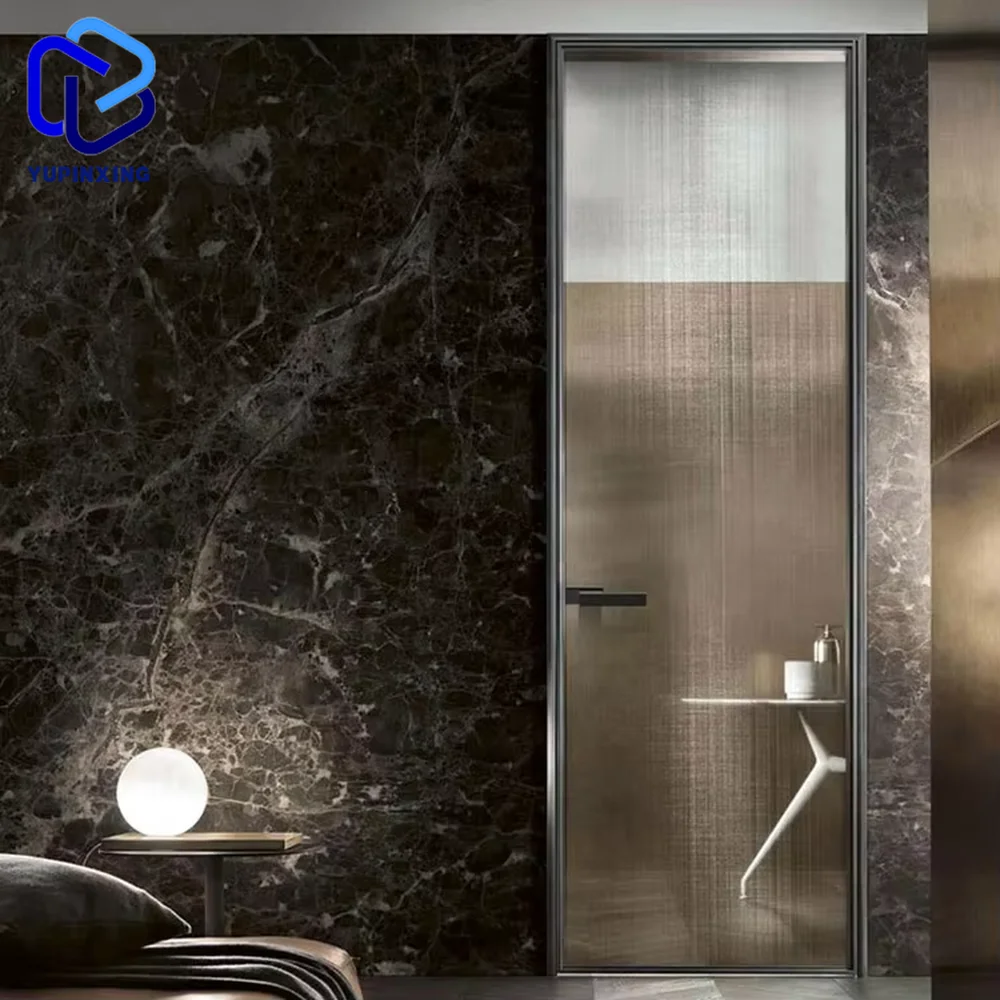 Toilet interior home profile with double glazed window and swing aluminum bathroom design glass for business french others doors