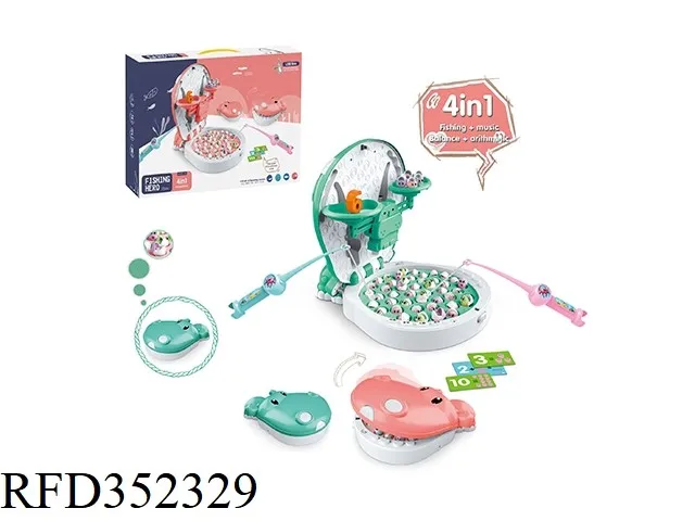 New Design 2 In 1 Cartoon Slide Penguin Game B O Fishing Toy