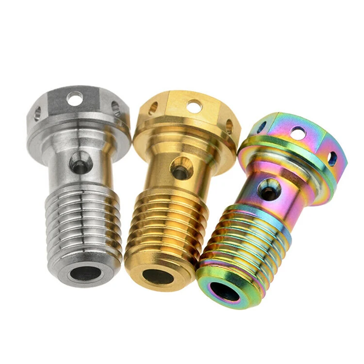 Motorcycle stainless steel titanium brake single double banjo bolt
