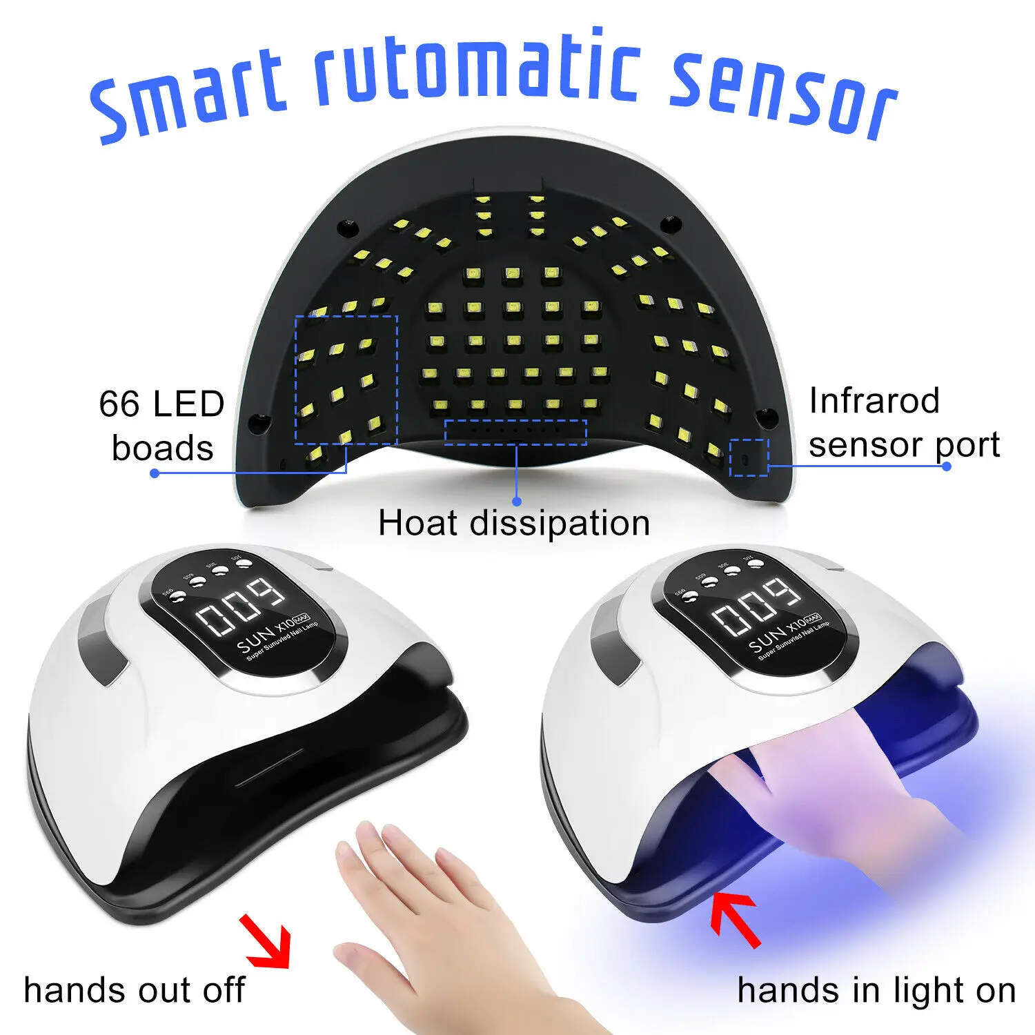 professional 280W dryer light sun mini rechargeable led for nails  nail uv lamp