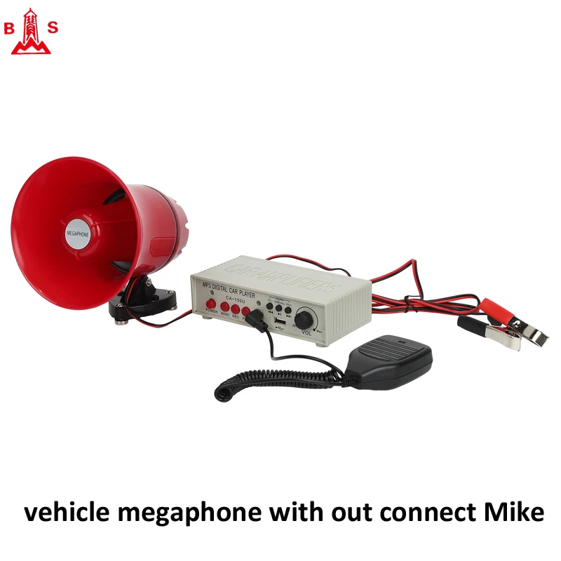 vehicle megaphone speaker with out connect mike  audio amplify electric car speaker record loop play
