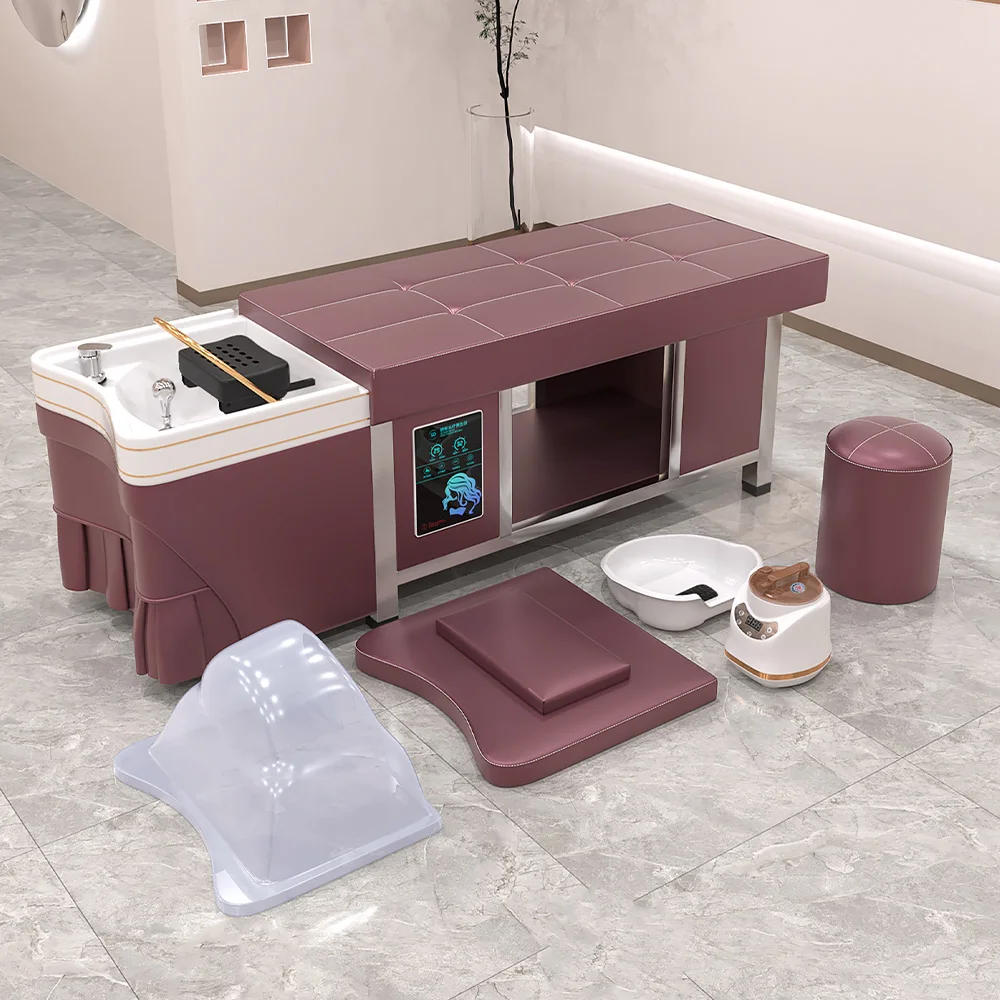 The latest design of modern electric shampoo and massage spa bed can automatically lift for beauty salon