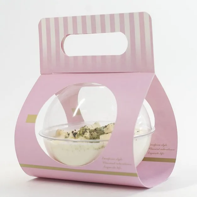 
Ball shape poke bowl clear disposable food grade container pet card cutting sleeve 