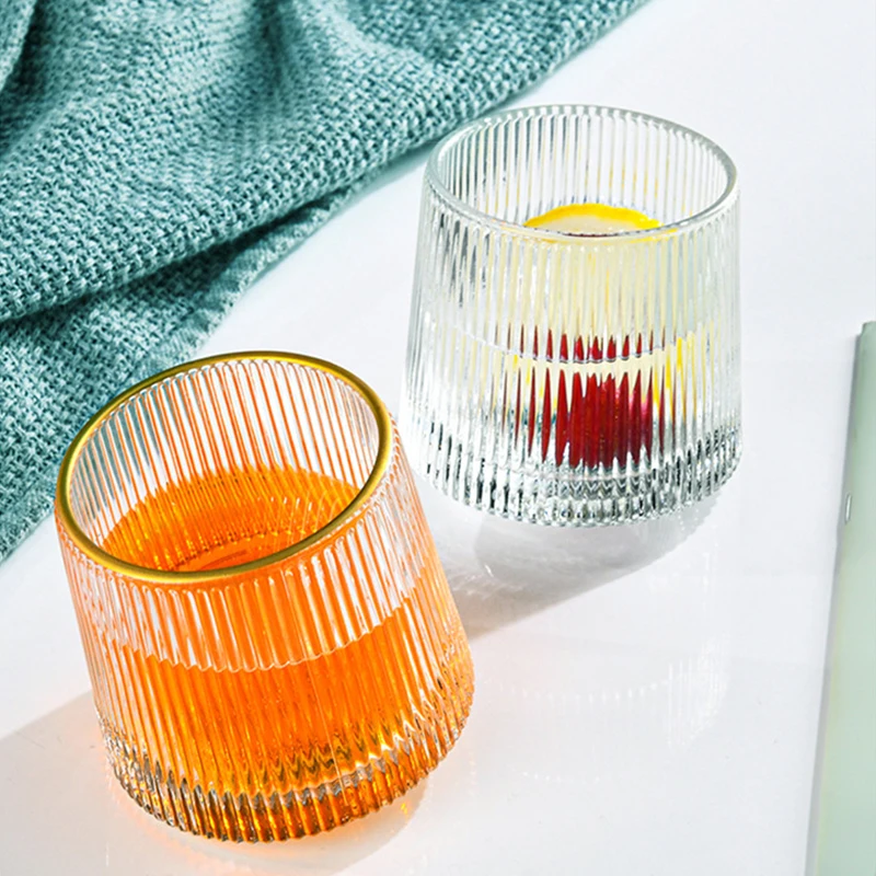 New reusable Rotary Whiskey Glass Transparent Juice Cup Crystal Wine Tumbler Vodka Cognac Brandy Snifter Cup