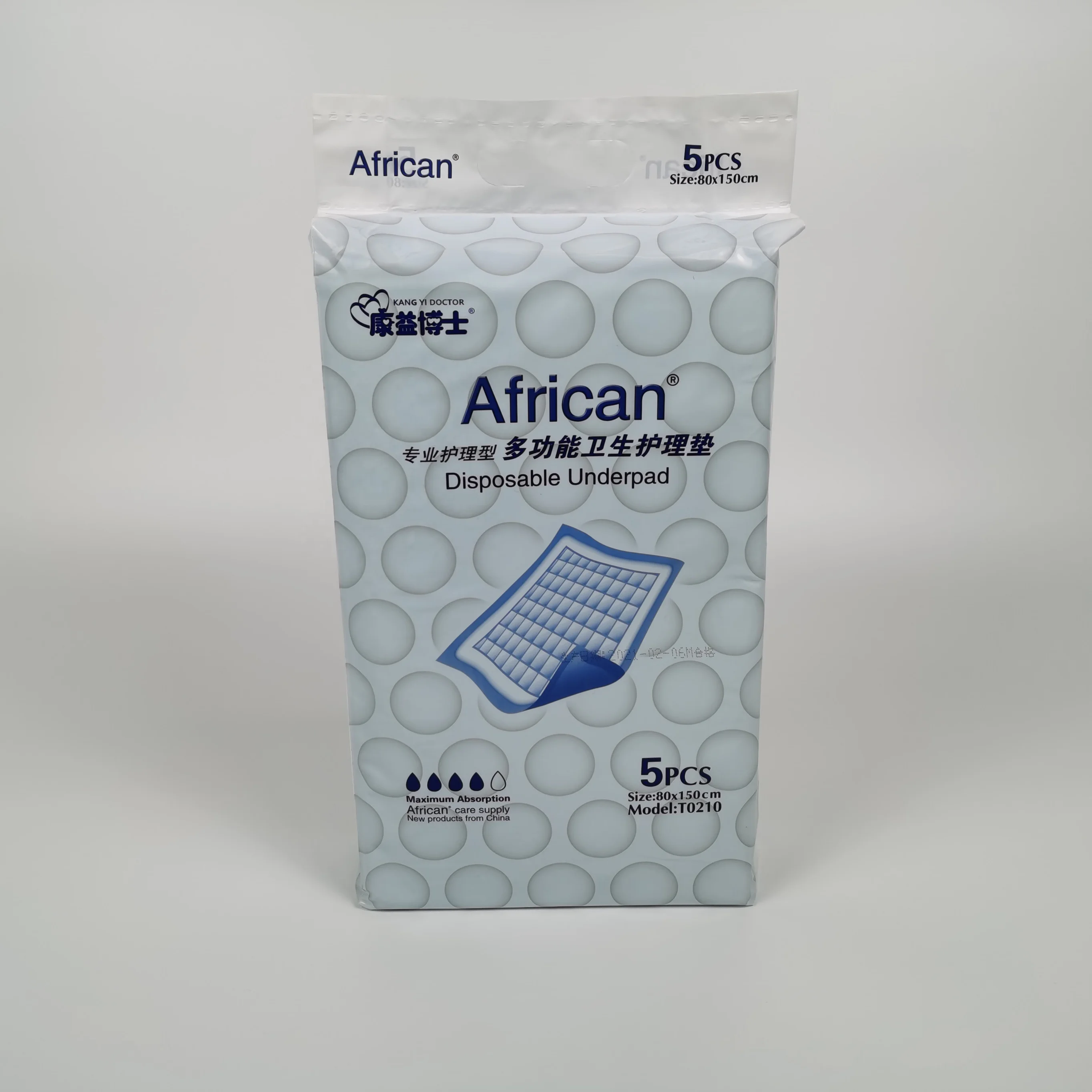 
African Adult Under Pads 80x150 hospital under pad, manufacturer absorbent incontinence underpad 