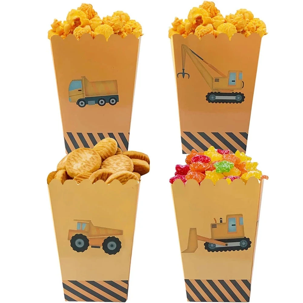 Custom Disposable Printed Striped Movie Theater Packaging Food Popcorn Bags Boxes Paper Popcorn Holders