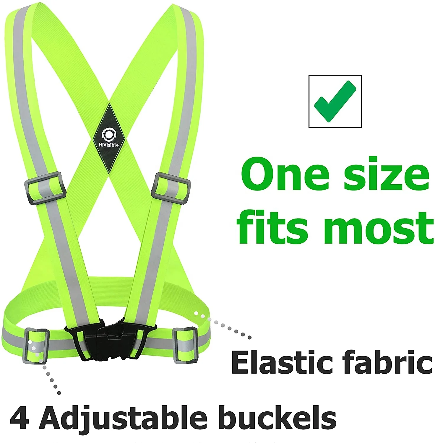 Reflective Fluorescent Belt | 360 degree Fluorescent Visibility, Lightweight, Reusable, Adjustable, Easy to Wear