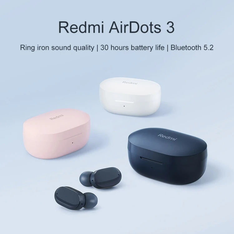 Original Xiaomi Redmi AirDots 3 BT 5.2 True Wireless Headphones Earphones(White)