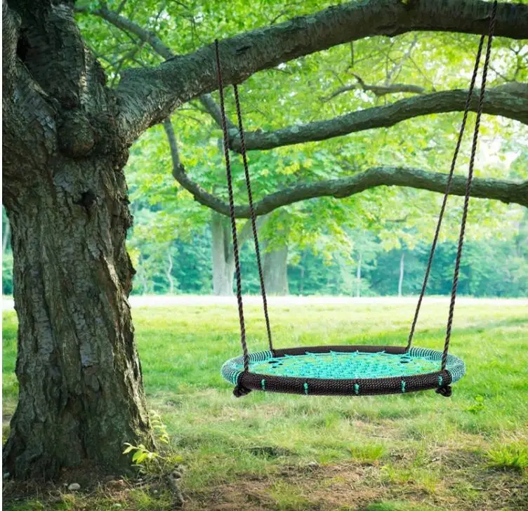 39-дюймовая паутина качели комнатные/уличные стальные тарелки сетчатая платформа для садового домика круглые летающие