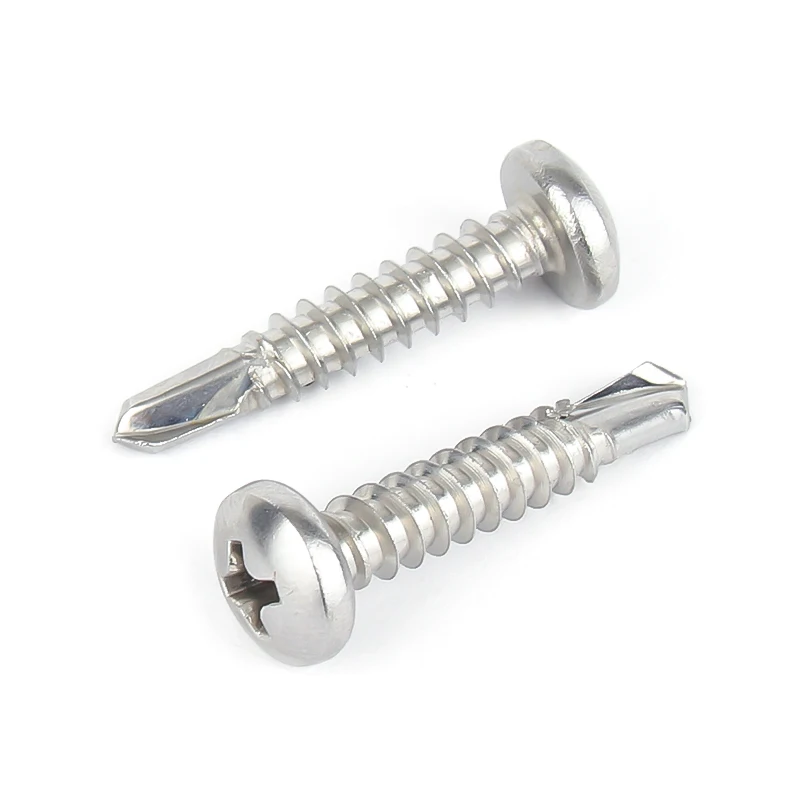 304 / 410 / 316 stainless steel round head self drilling tail screw galvanized pan head dovetail self tapping screw