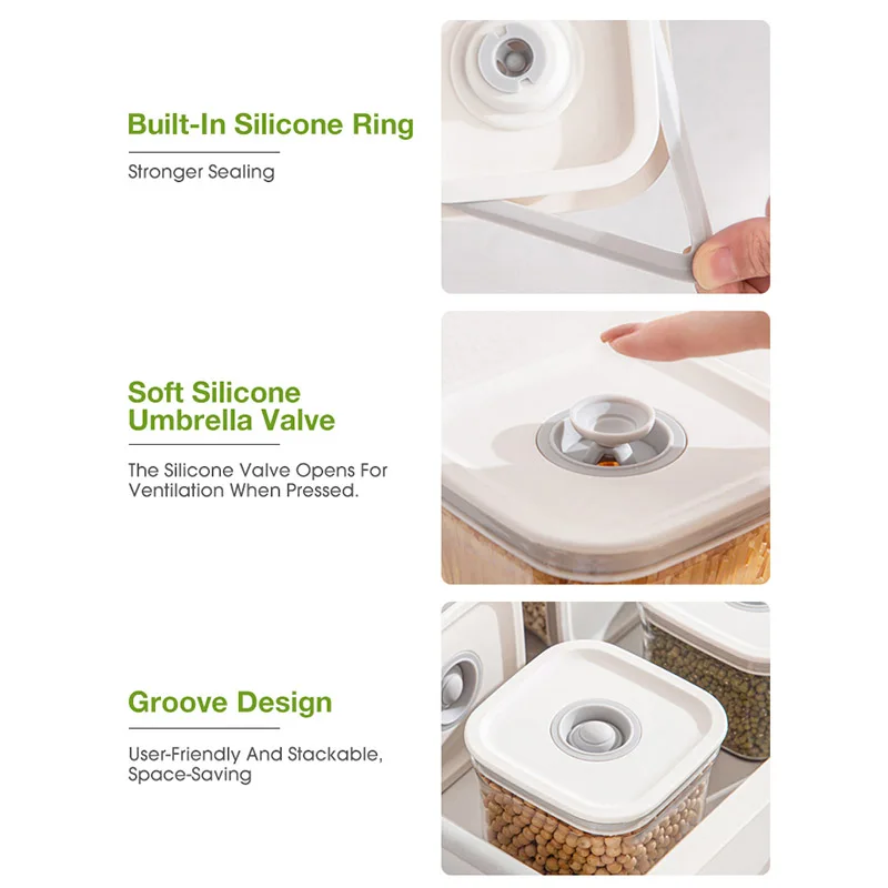 Hot Sale Rectangle Transparent Airtight Food Spice Glass Storage Jars With Breathable Lid