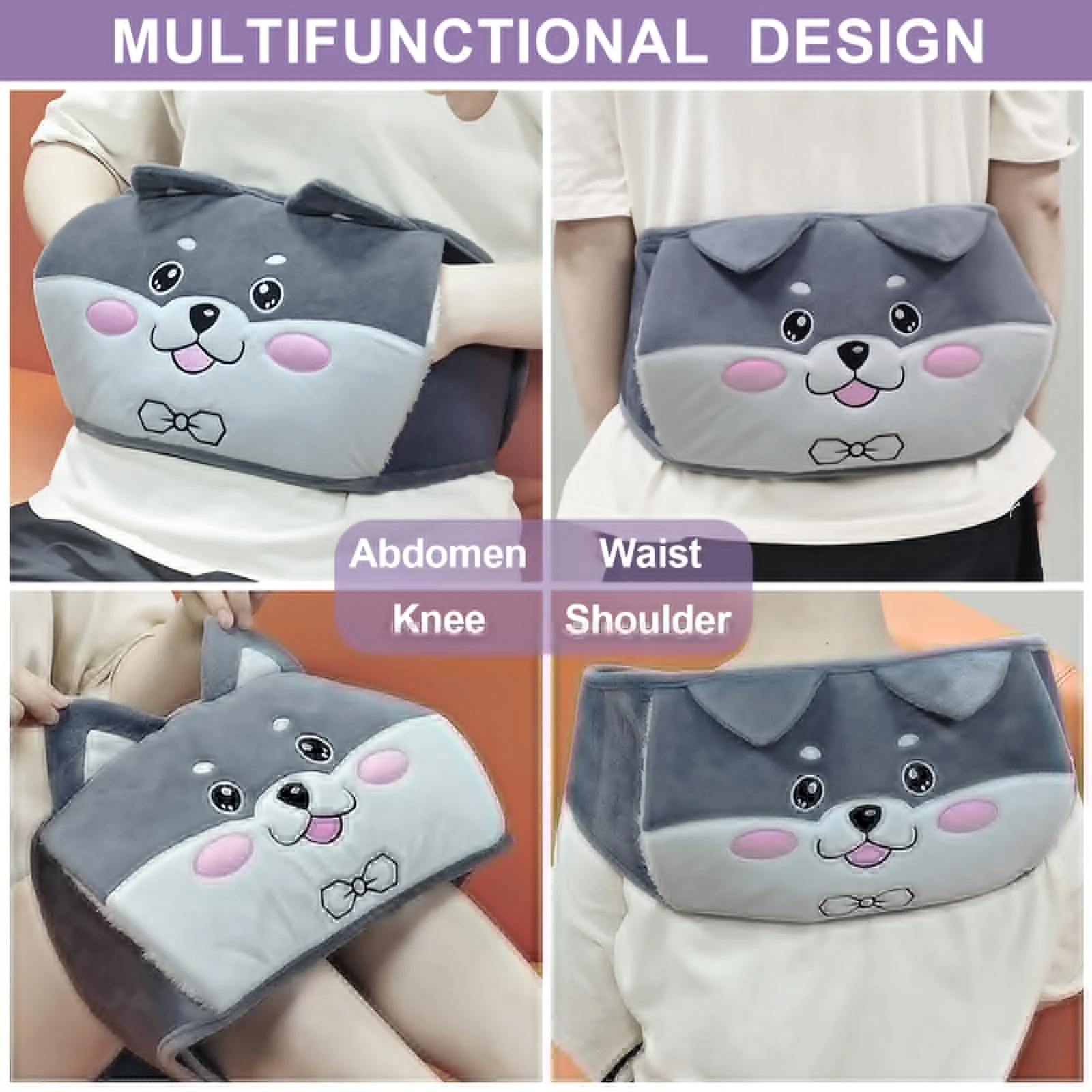 Hot water bottle Hand warmer with waist belt 1L BS rubber hot water bag for pain relief/ health care/Menstrual period