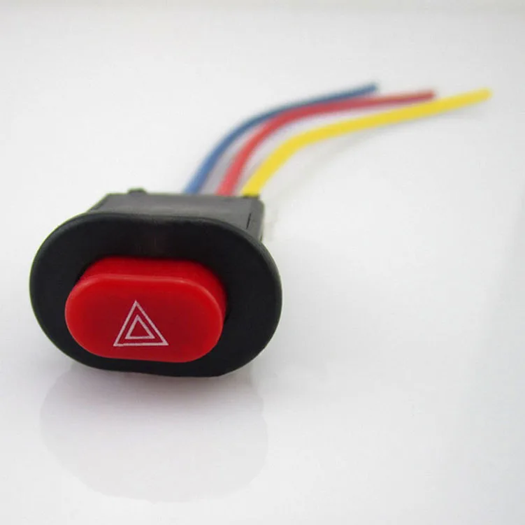 Push Button Switch Dual Double Flash Warning Controller Motorcycle Hazard Switch For Motorbike