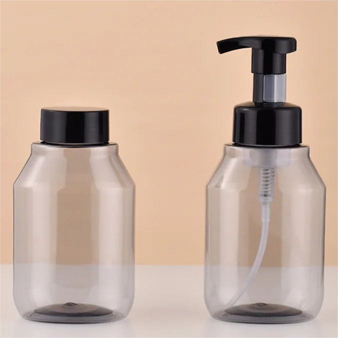 Low MOQ Round Custom Cosmetic Packaging Facial Cleanser Foam Bottle Plastic PCR 350ml