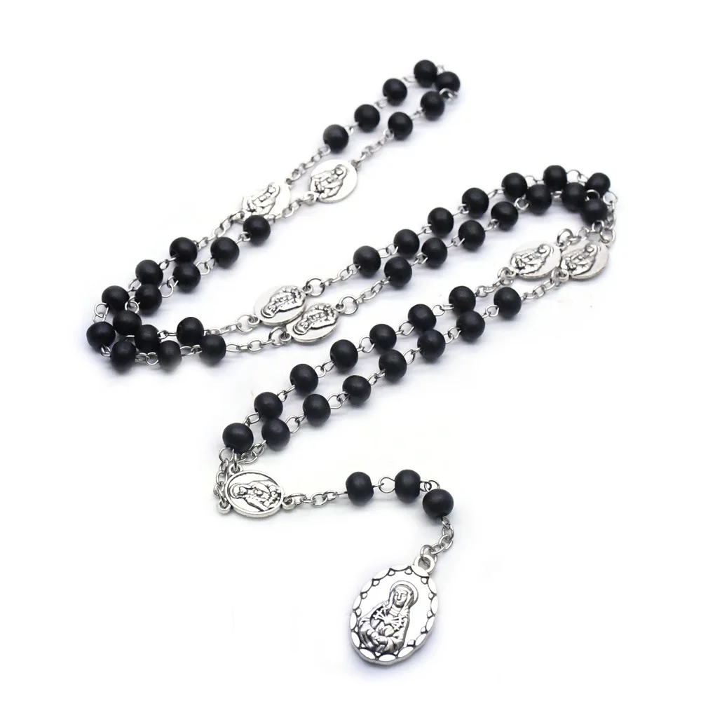 Seven Road Suffering like Rosary Necklace Stainless Steel Cross Necklace Classic Chains Wedding Party Engagement Perfect Gift