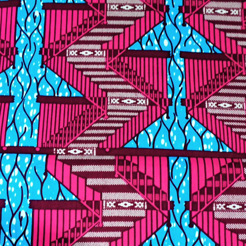 Ткань из Анкары африканская восковая 100% хлопок ткань kente V1136