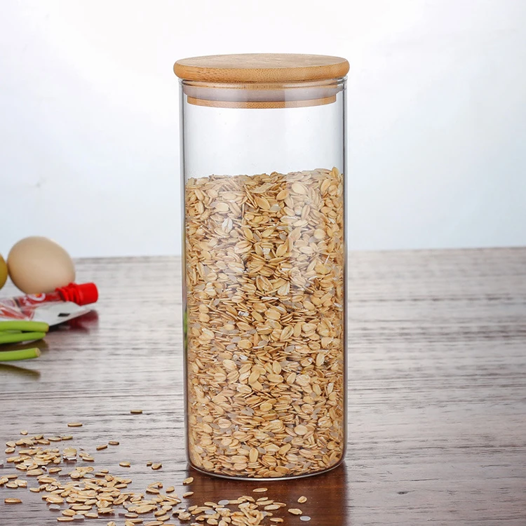 keep fresh High Borosilicate Kitchen honey round glass jar Miscellaneous Grain Storage large glass jar