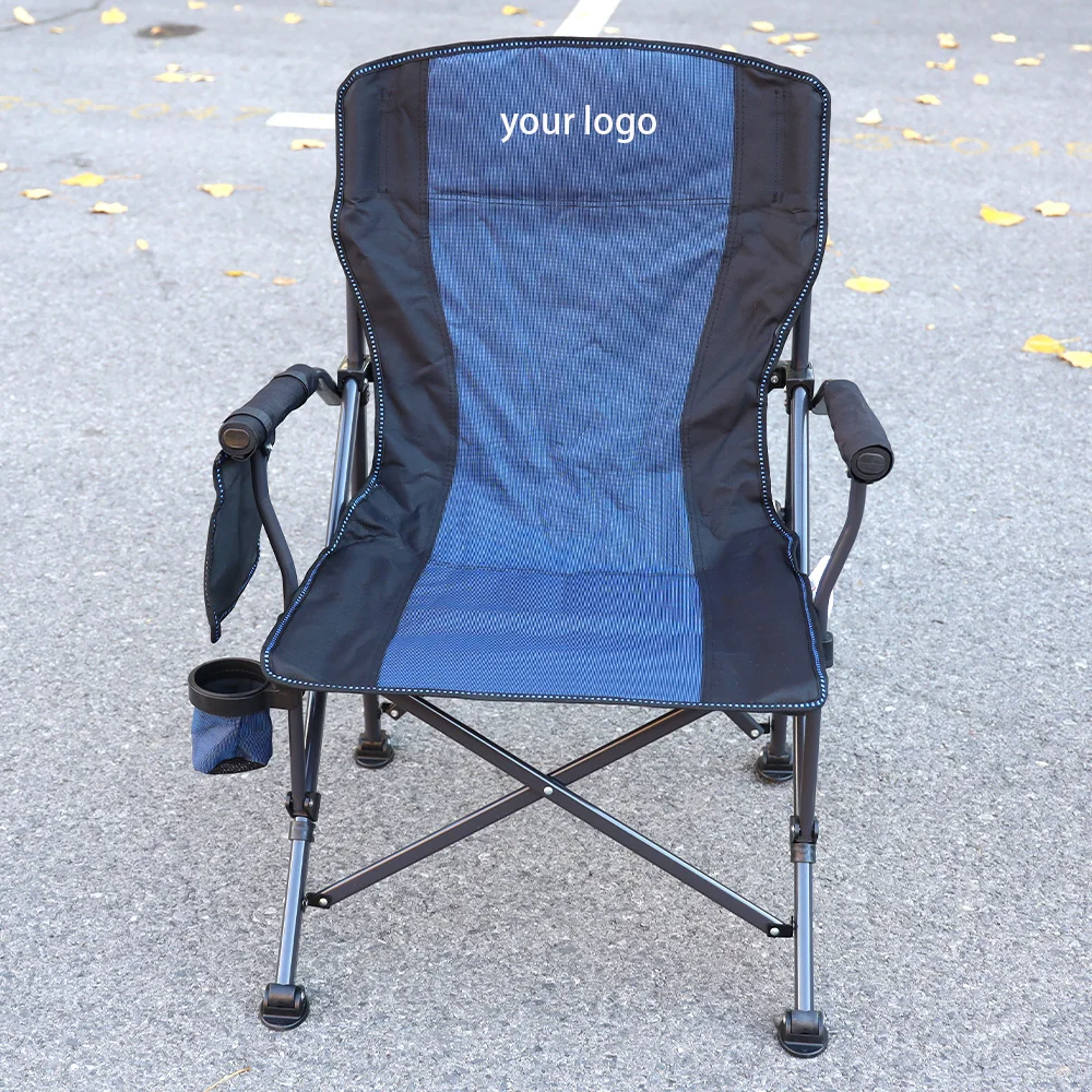Customization logo portable folding fishing heavy duty director makeup camping stool chairs comfort with high backrest
