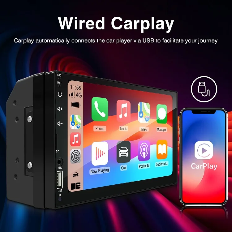 Universal 1 Din 2 Din Ips Touch Screen Android Car DVD Radio Android Mp5 Player Gps Wifi Rear Camera