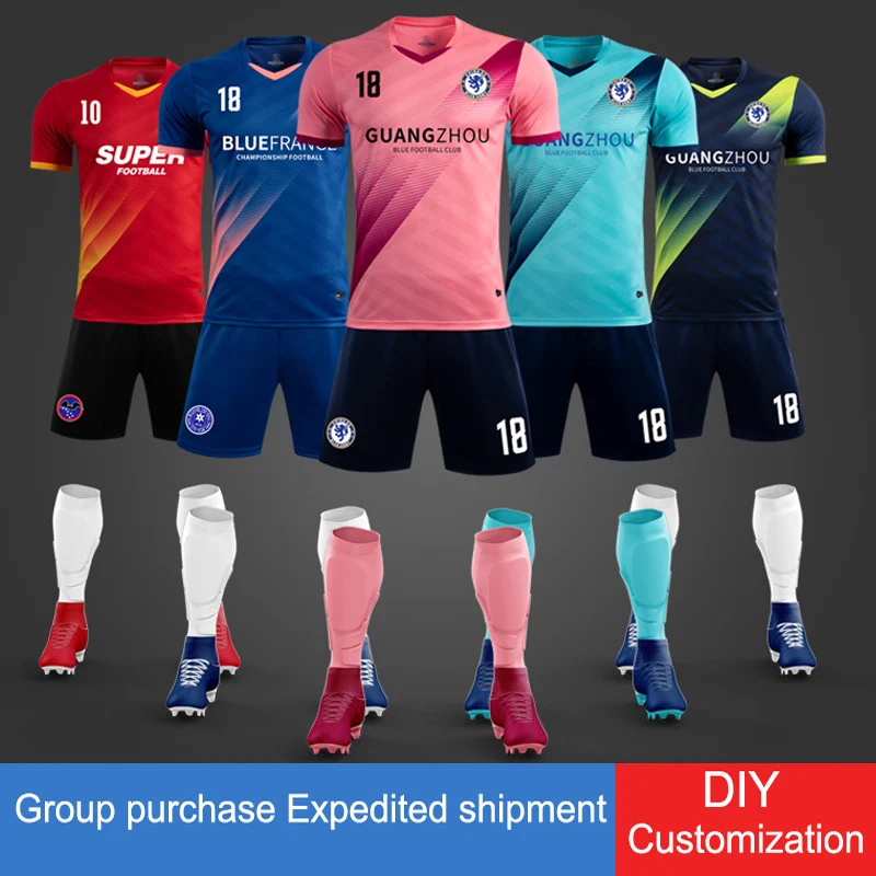 Soccer Shorts Jerseys for Men  2022 Jersey Set Football Printed Player Name Number Sports Football Uniform