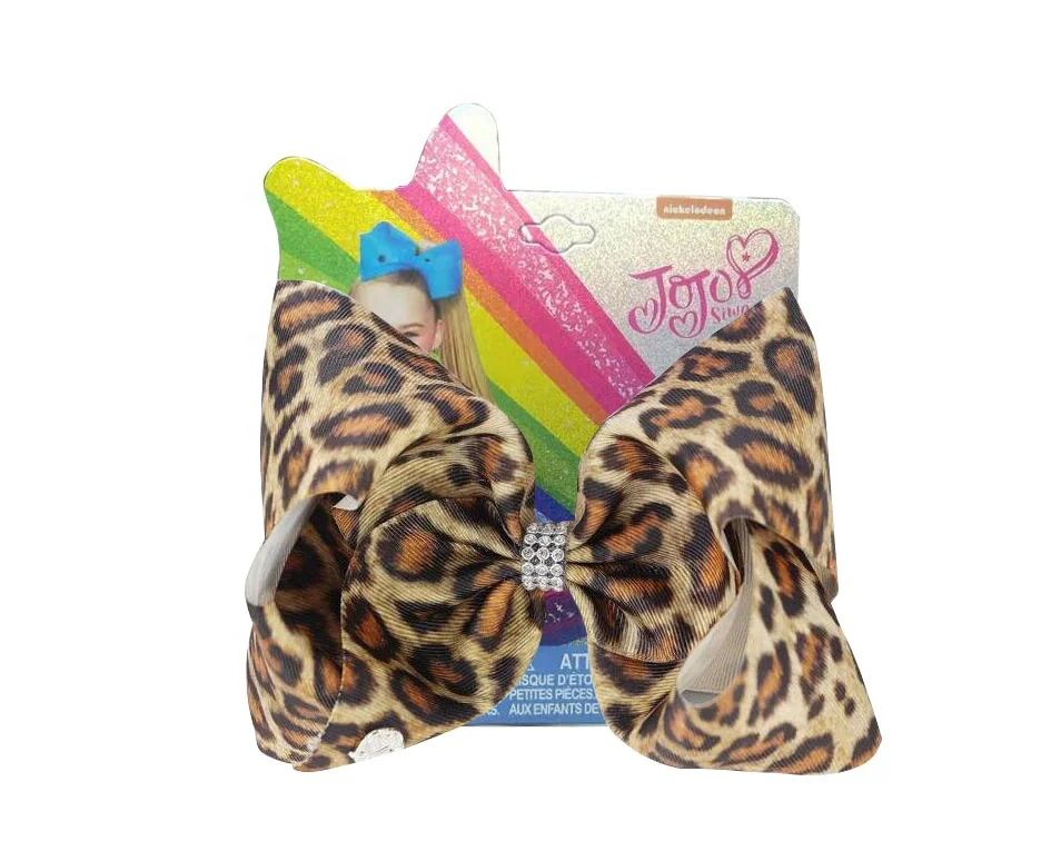 Новинка заколка для волос Jojo Siwa 8 дюймов с леопардовым рисунком подарок на день Святого Валентина