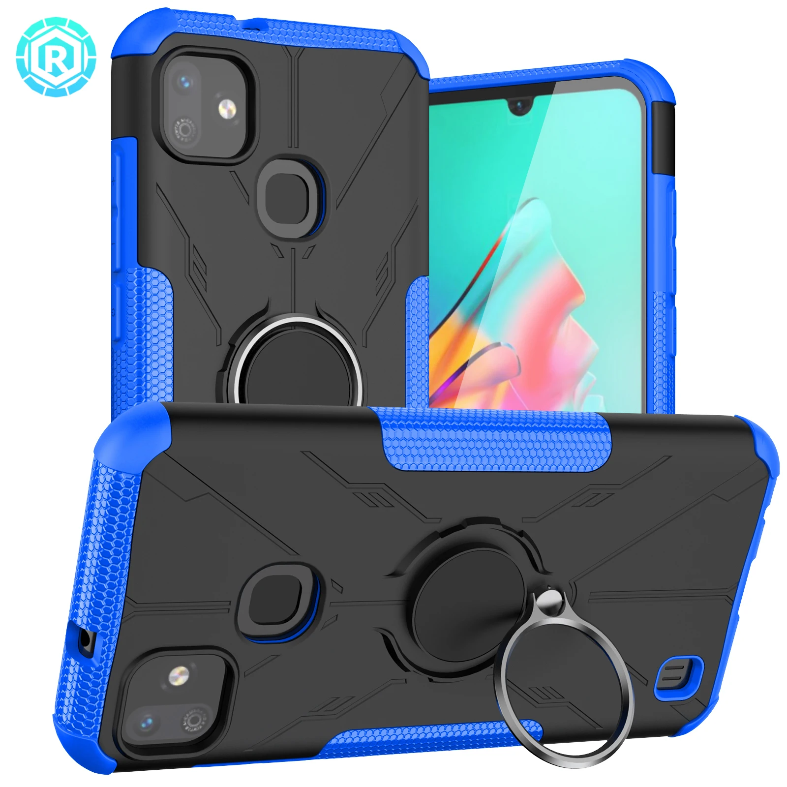 Magnetic TPU phone case Oem/Odm Bumper Rugged PC Cellphone Case For Infinix Smart HD 2021 With Ring Kickstand