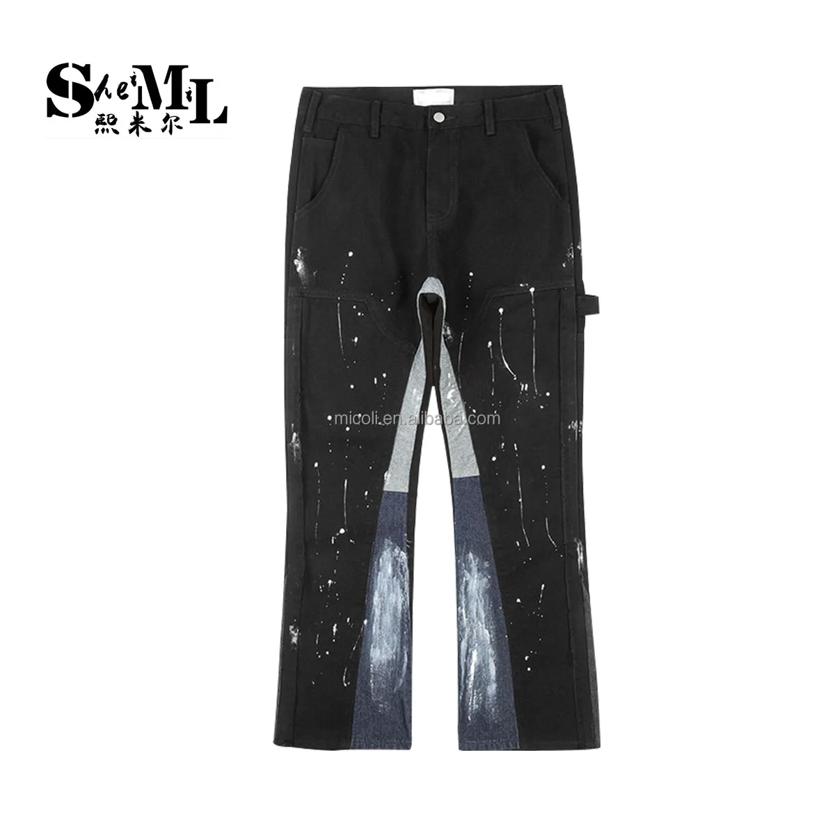 OEM 2022 Fall Fashion Ladies Casual Wide Baggy Streetwear Print Denim  Jeans For Women