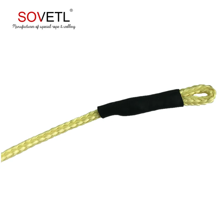 
Promotion low stretch aramid fiber rope with stitched loops 