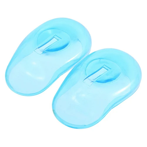 HOT 2 Pcs Blue Clear Silicone Ear Cover Home Salon Hair Dye Shield Ear Protector Hair Dye Supplies Hairdressing Salon Use
