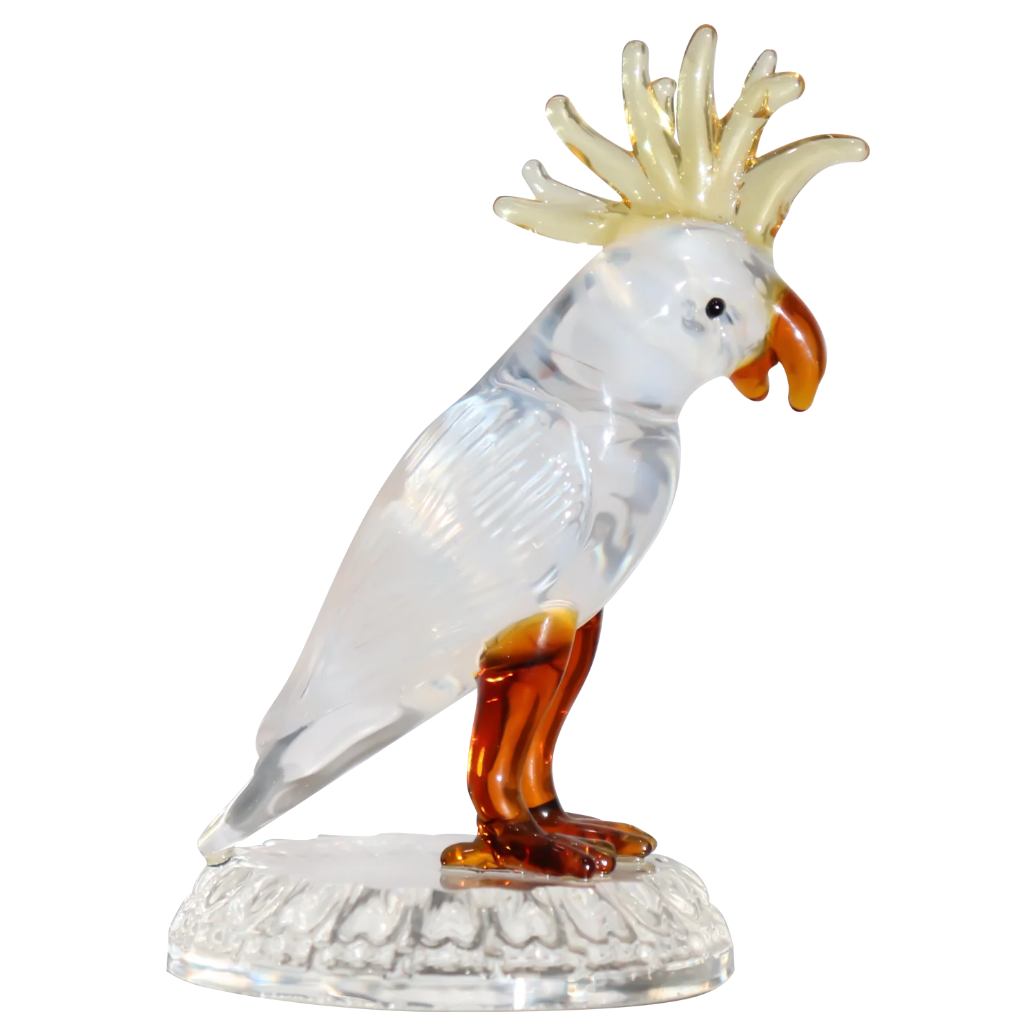 Wholesale Small handmade animal decoration Colorful Parrot glass figurines