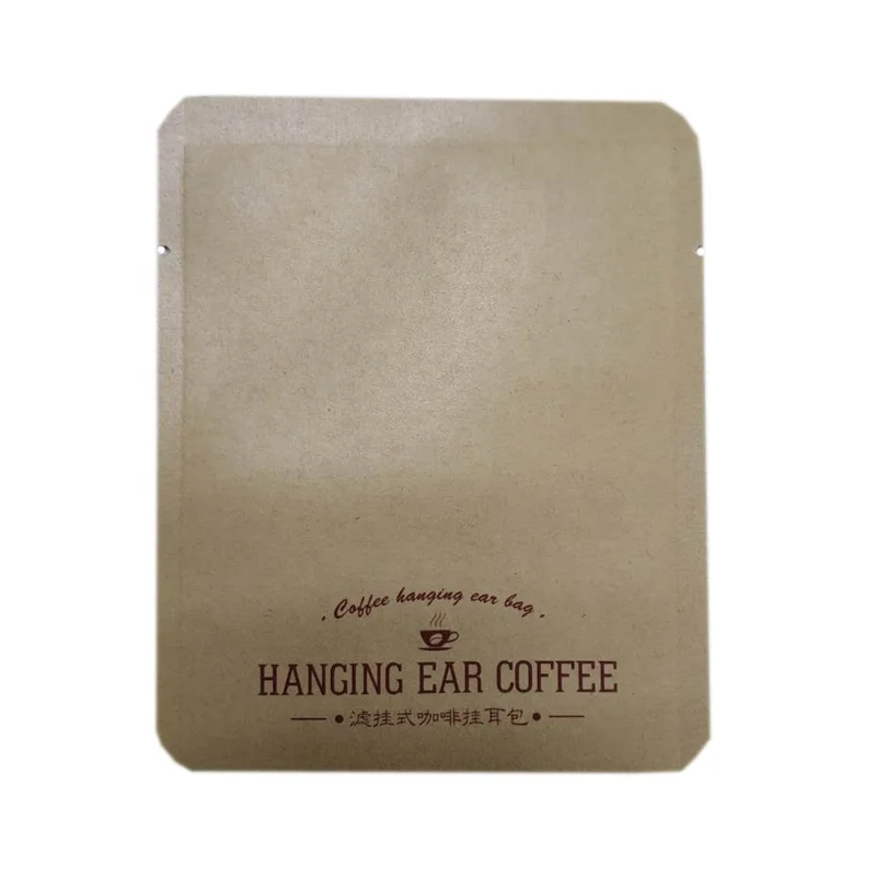 Matt printed three side seal brown small paper bag for tea/coffee
