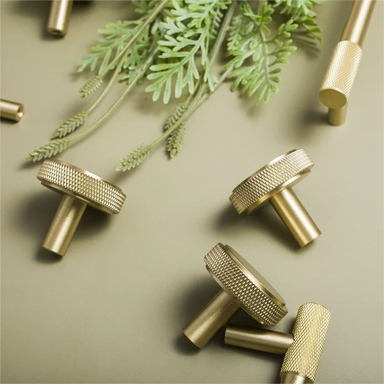 Hot brass handle drawer wardrobe door kitchen cabinets knob Closet handle kitchen cabinet pull knurl handle