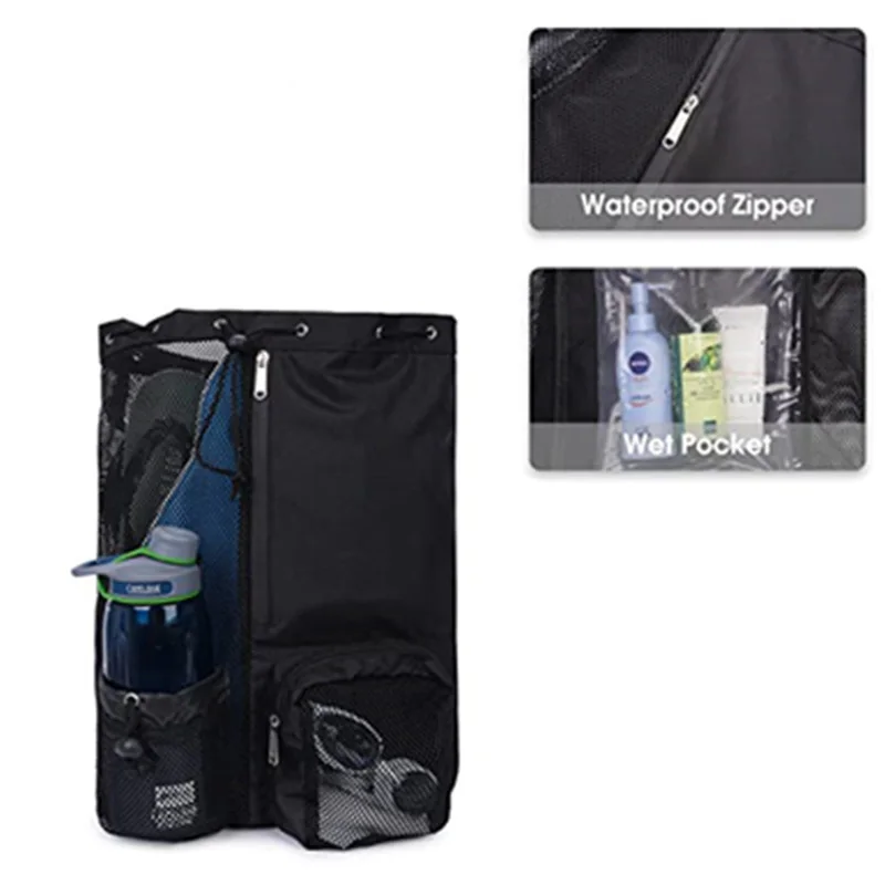 Anhui 367 Large Capacity Swim Backpack with Mesh Pocket for Swimmers Foldable Bags Large Beach Backpack with Straps for unisex