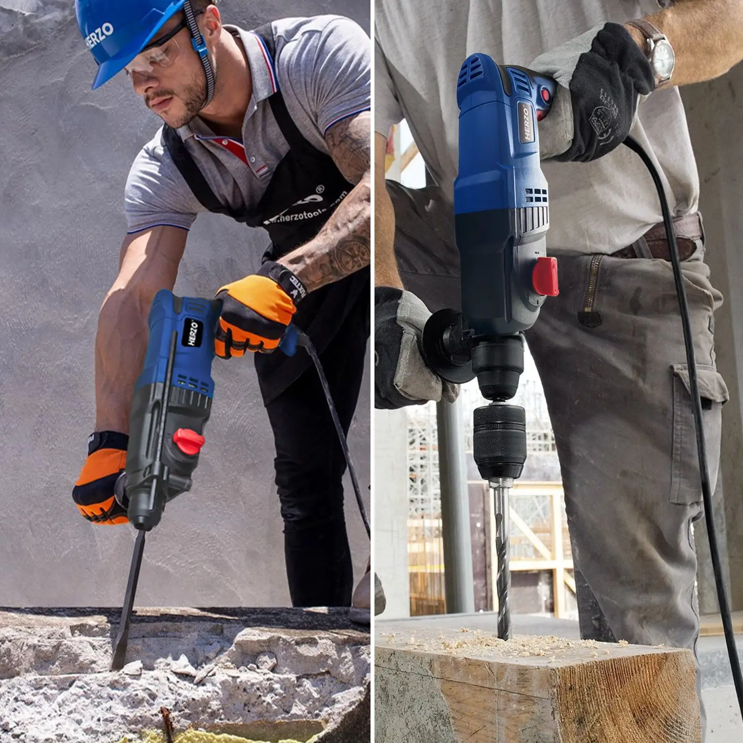HERZO Wire 800W Electric Hammer Drills 220V Breaker Drilling Machine Drills Electric Rotary Hammer