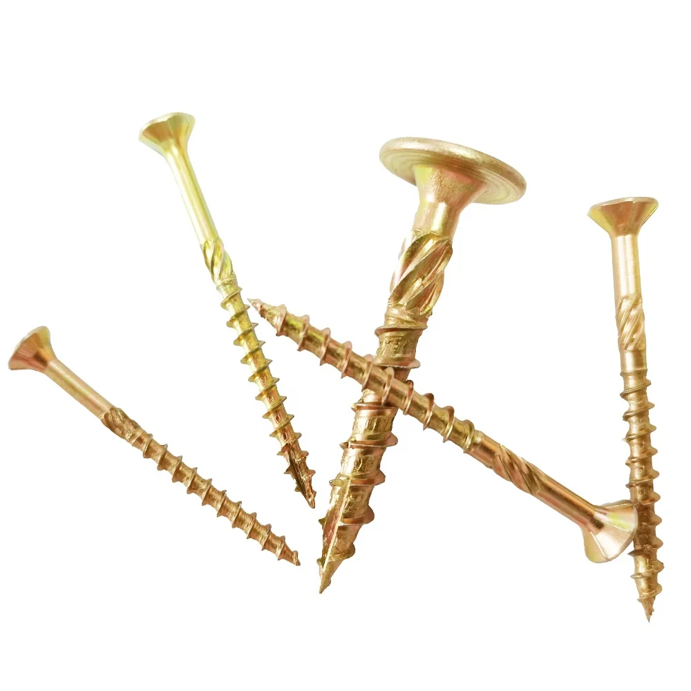 Zinc plated Spax decking turbo screws with pozi-3 drive double CSK head and serration thread