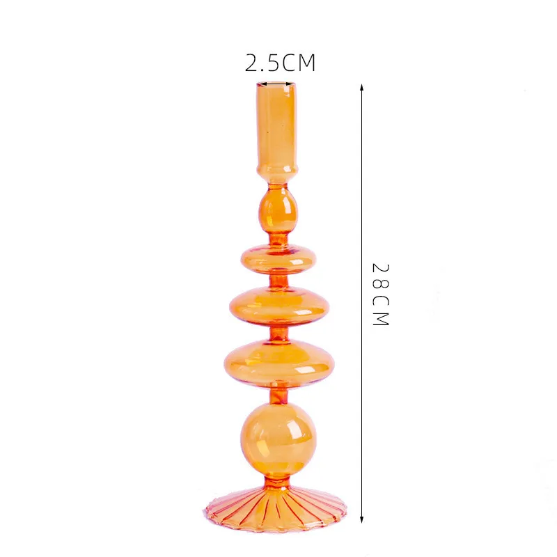 2022 nordic art handmade blown glass candle holder craft for home decoration glass candlestick holders for wedding